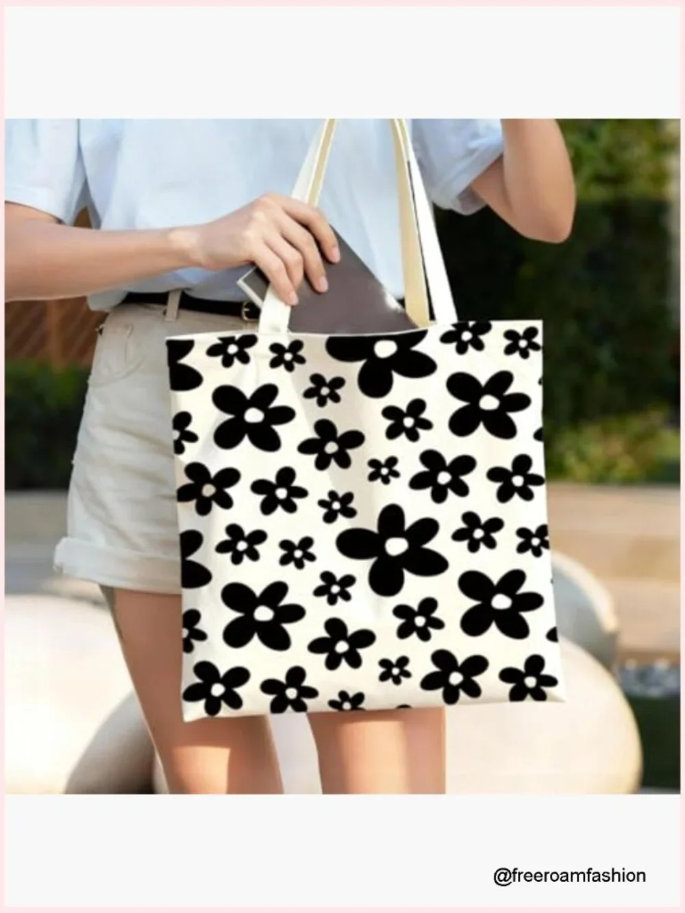 Canvas Tote Bag for Women, Reusable Grocery Shopping Shoulder Bag